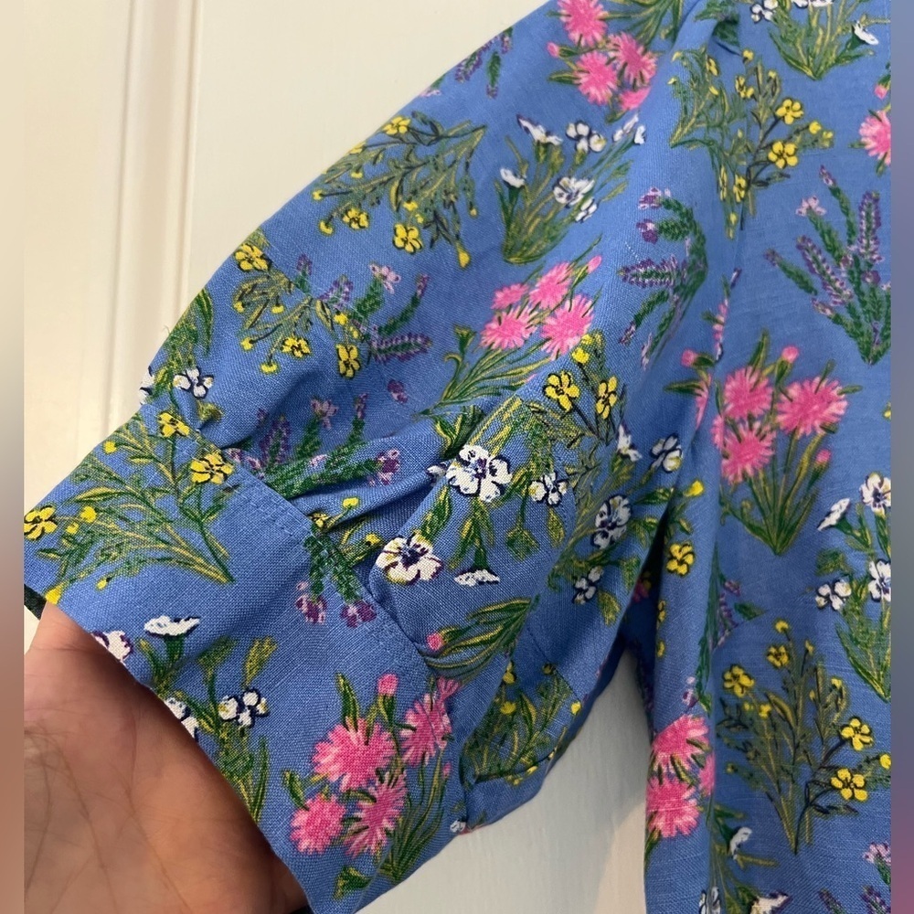 LOFT Floral U-Neck Puff Sleeve Dress size 2 (E103) - Picture 2 of 15